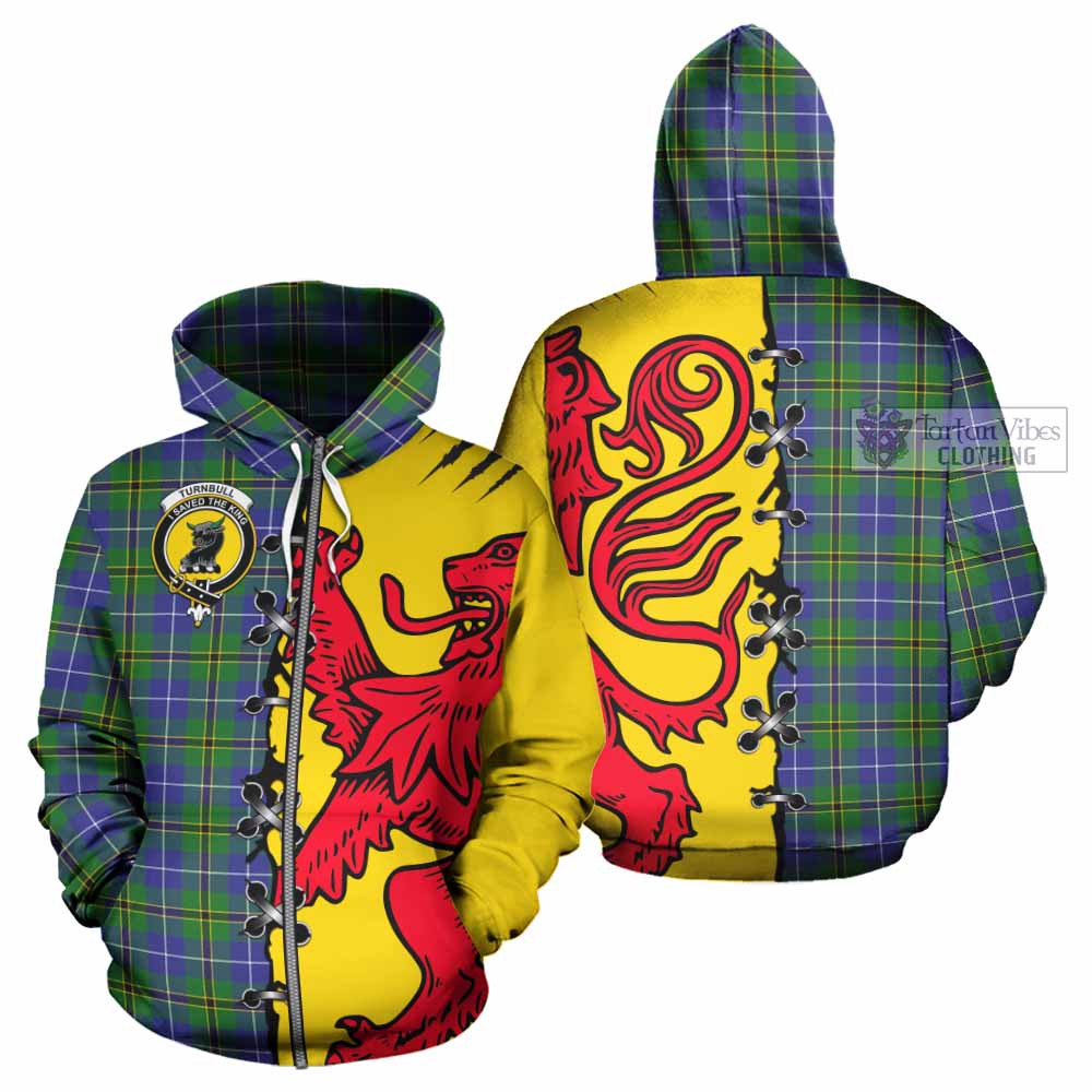 Turnbull Tartan Family Crest Hoodie Lion Rampant Honor - Tartan Vibes Clothing