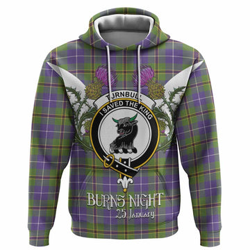 Turnbull Tartan Family Crest Hoodie Scottish Burns Night Thistle Floral
