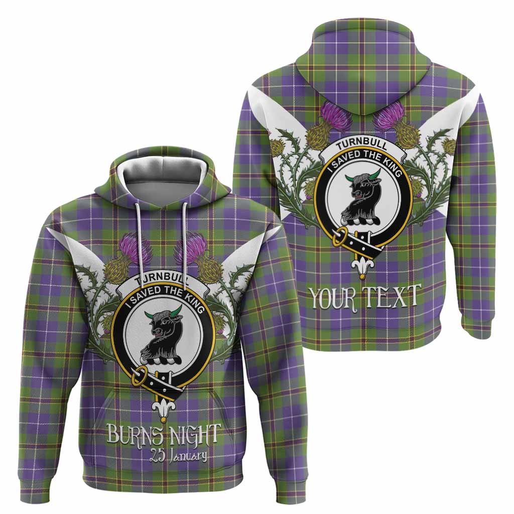 Turnbull Tartan Family Crest Hoodie Scottish Burns Night Thistle Floral