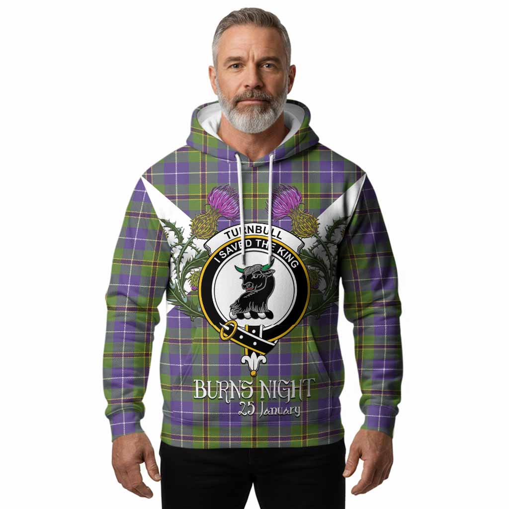 Turnbull Tartan Family Crest Hoodie Scottish Burns Night Thistle Floral