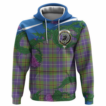 Turnbull Tartan Family Crest Hoodie Thistle in Minimalism
