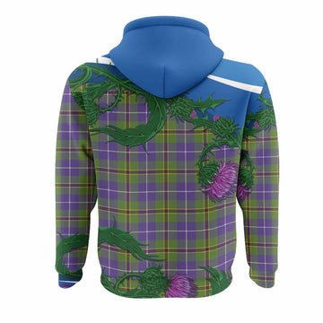 Turnbull Tartan Family Crest Hoodie Thistle in Minimalism