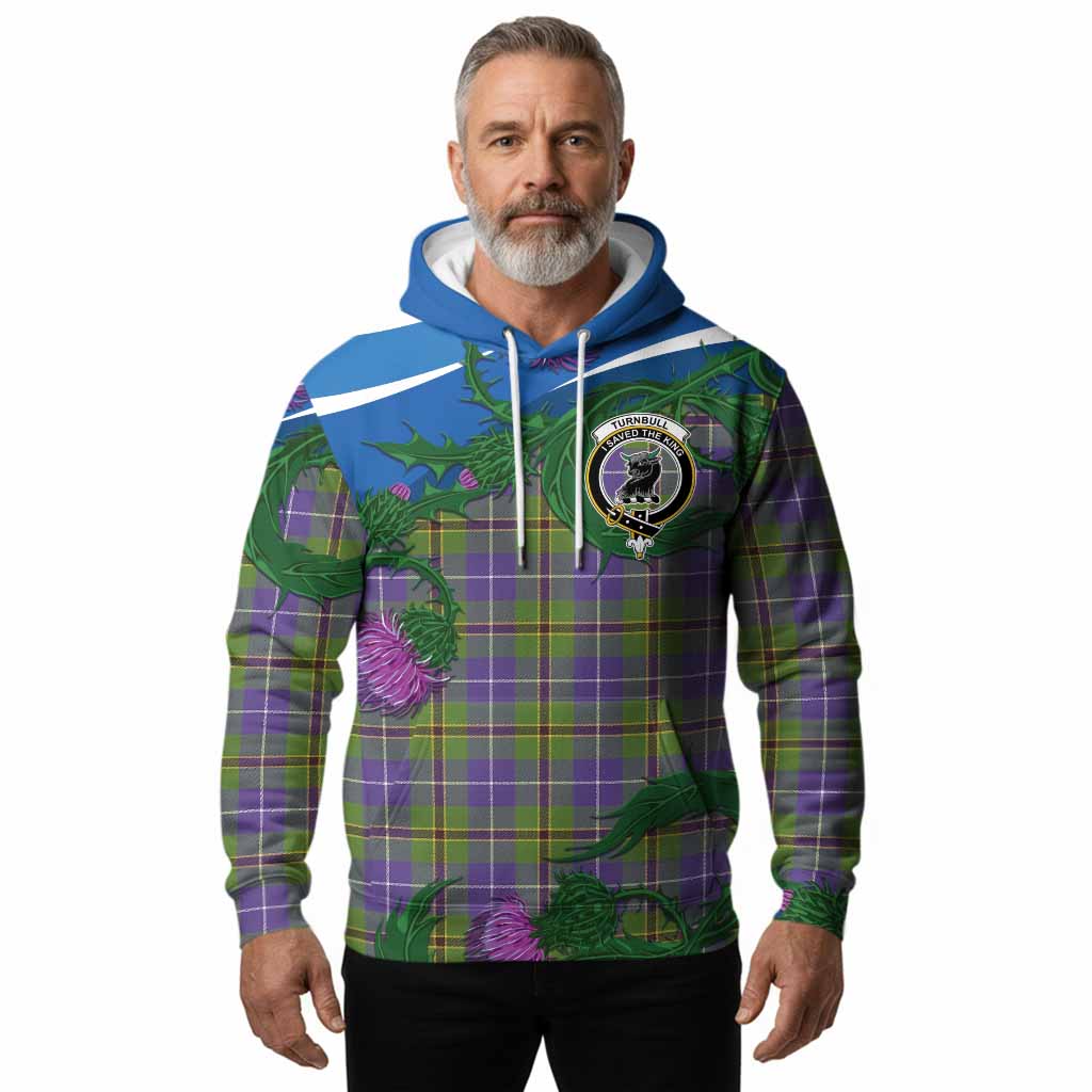 Turnbull Tartan Family Crest Hoodie Thistle in Minimalism
