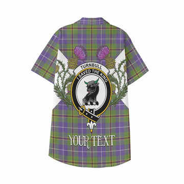 Turnbull Tartan Family Crest Kid Hawaiian Shirt Scottish Burns Night Thistle Floral