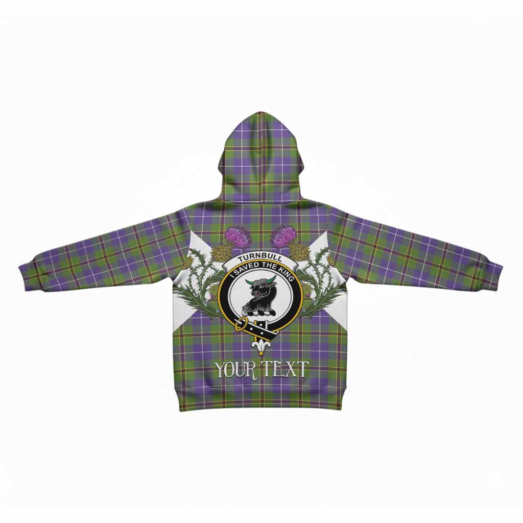 Turnbull Tartan Family Crest Kid Hoodie Scottish Burns Night Thistle Floral
