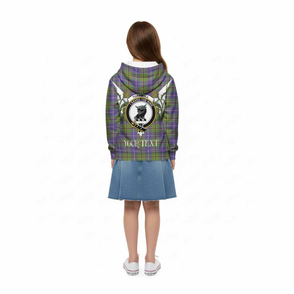 Turnbull Tartan Family Crest Kid Hoodie Scottish Burns Night Thistle Floral