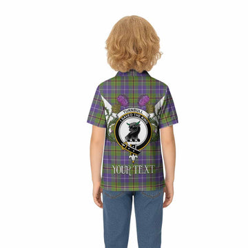 Turnbull Tartan Family Crest Kid Polo Shirt Scottish Burns Night Thistle Floral