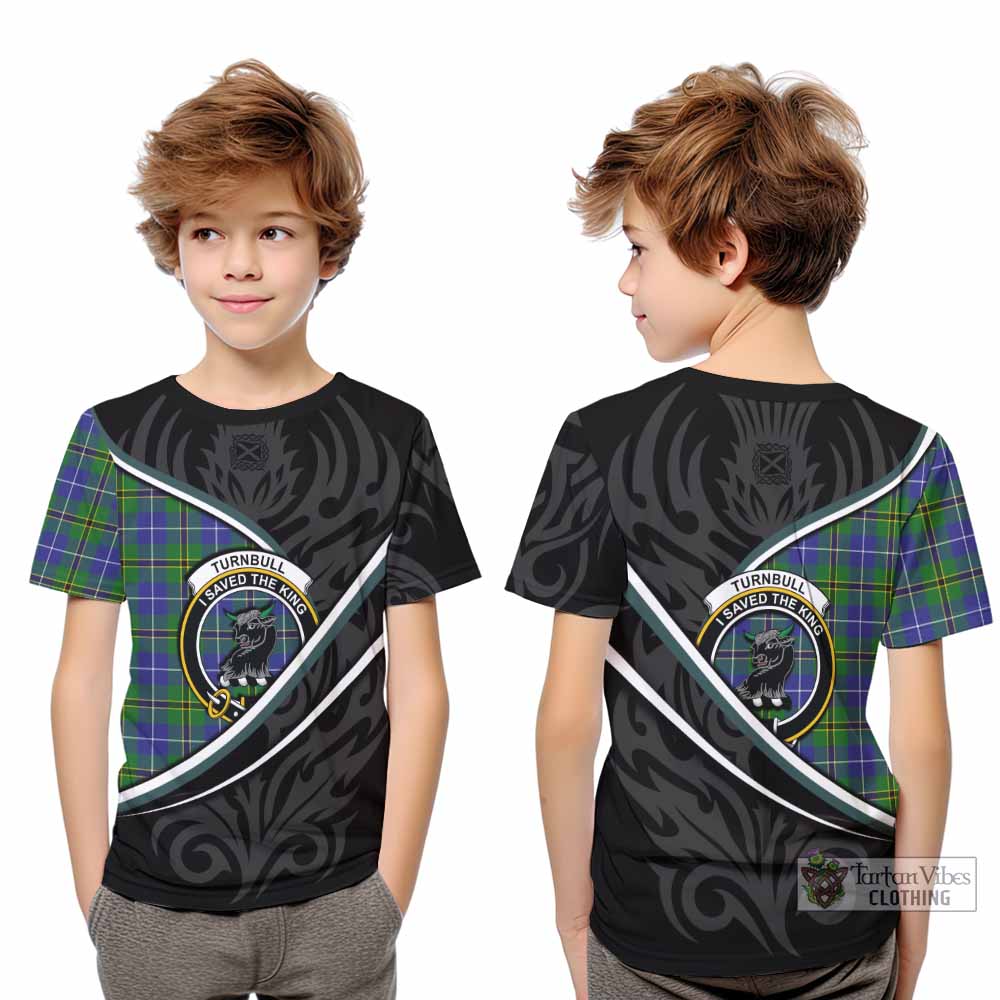 Turnbull Tartan Family Crest Kid T-shirt Celtic Scottish Thistle Floral - Tartan Vibes Clothing
