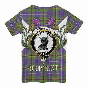 Turnbull Tartan Family Crest Kid T-shirt Scottish Burns Night Thistle Floral