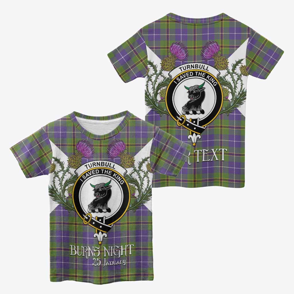 Turnbull Tartan Family Crest Kid T-shirt Scottish Burns Night Thistle Floral
