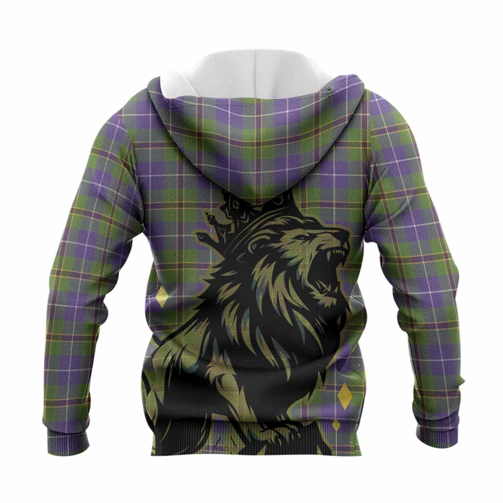 Turnbull Tartan Family Crest Knitted Hoodie Crowned Lion Roaring