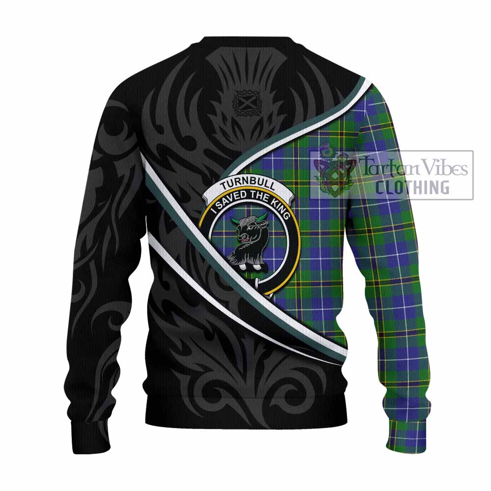 Turnbull Tartan Family Crest Knitted Sweater Celtic Scottish Thistle Floral - Tartan Vibes Clothing