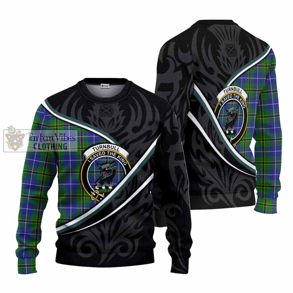Turnbull Tartan Family Crest Knitted Sweater Celtic Scottish Thistle Floral - Tartan Vibes Clothing