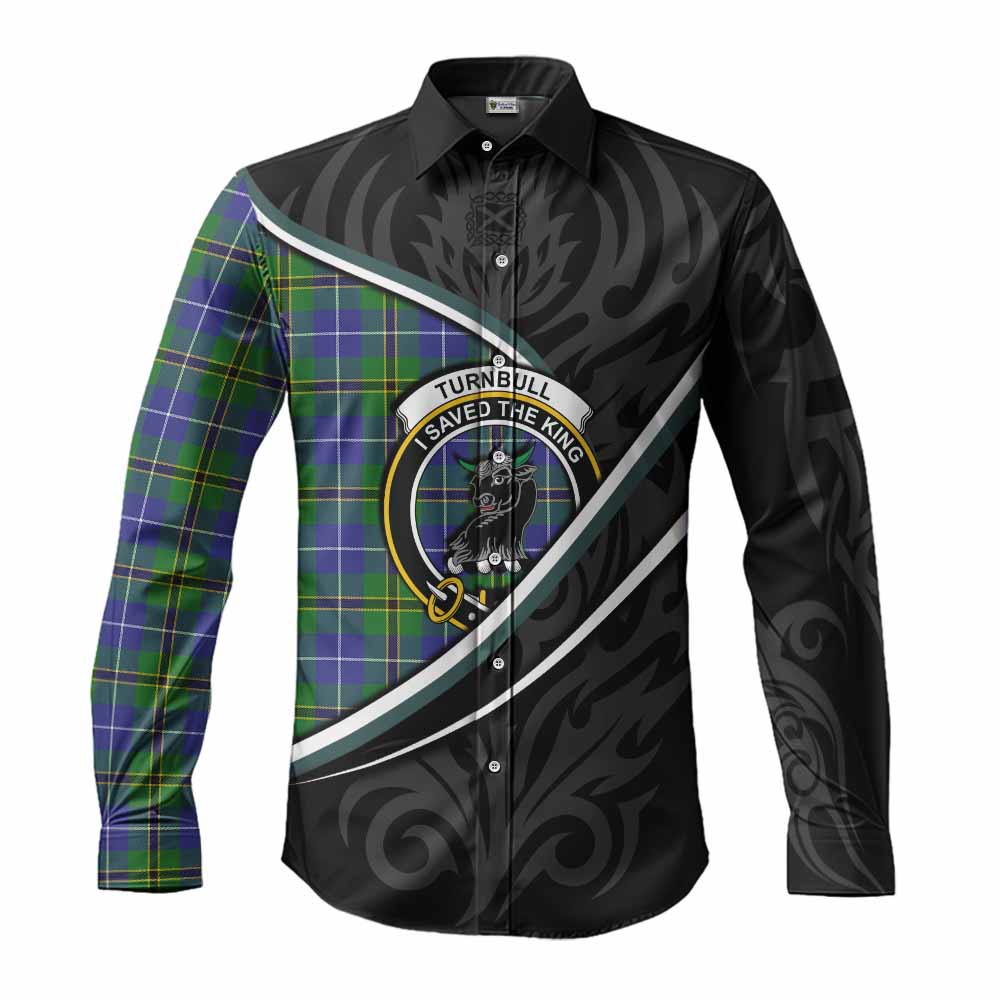 Turnbull Tartan Family Crest Long Sleeve Button Shirts Celtic Scottish Thistle Floral - Tartan Vibes Clothing