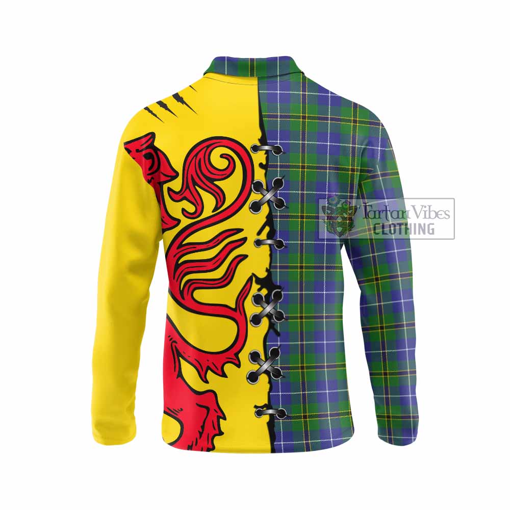 Turnbull Tartan Family Crest Long Sleeve Polo Shirt Lion Rampant Honor - Tartan Vibes Clothing