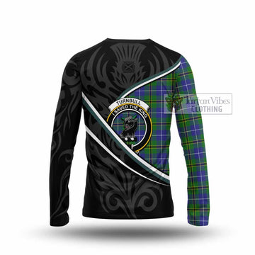 Turnbull Tartan Family Crest Long Sleeve T-Shirt Celtic Scottish Thistle Floral