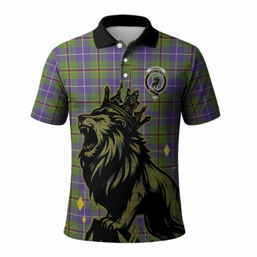 Turnbull Tartan Family Crest Polo Shirt Crowned Lion Roaring