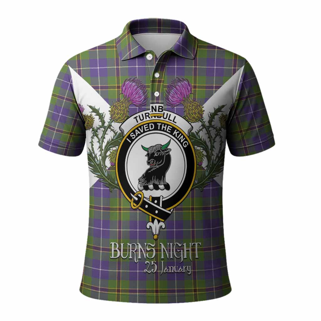 Turnbull Tartan Family Crest Polo Shirt Scottish Burns Night Thistle Floral