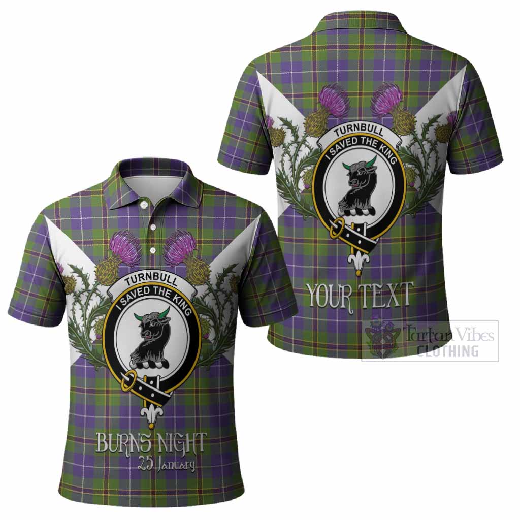 Turnbull Tartan Family Crest Polo Shirt Scottish Burns Night Thistle Floral