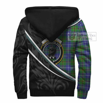 Turnbull Tartan Family Crest Sherpa Hoodie Celtic Scottish Thistle Floral