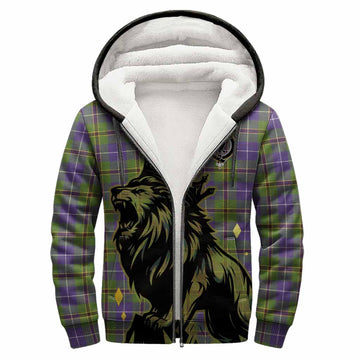 Turnbull Tartan Family Crest Sherpa Hoodie Crowned Lion Roaring