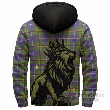 Turnbull Tartan Family Crest Sherpa Hoodie Crowned Lion Roaring