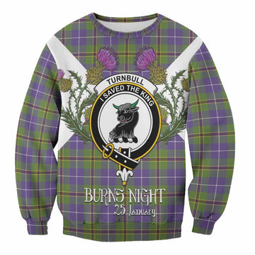 Turnbull Tartan Family Crest Sweatshirt Scottish Burns Night Thistle Floral