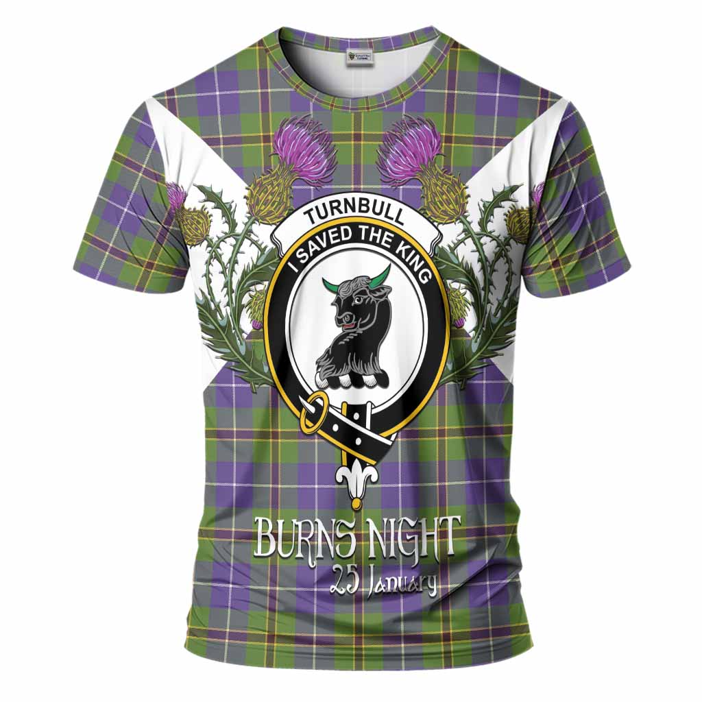 Turnbull Tartan Family Crest T-Shirt Scottish Burns Night Thistle Floral
