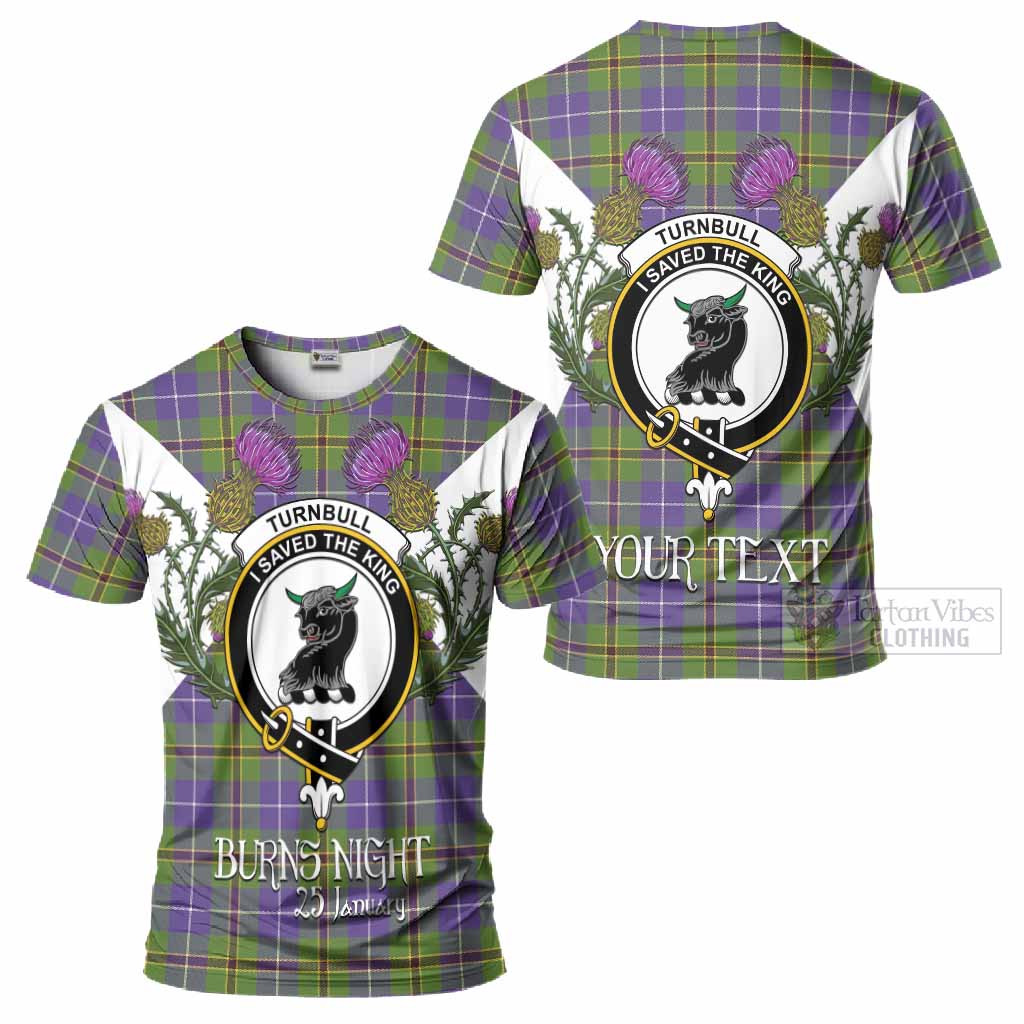 Turnbull Tartan Family Crest T-Shirt Scottish Burns Night Thistle Floral