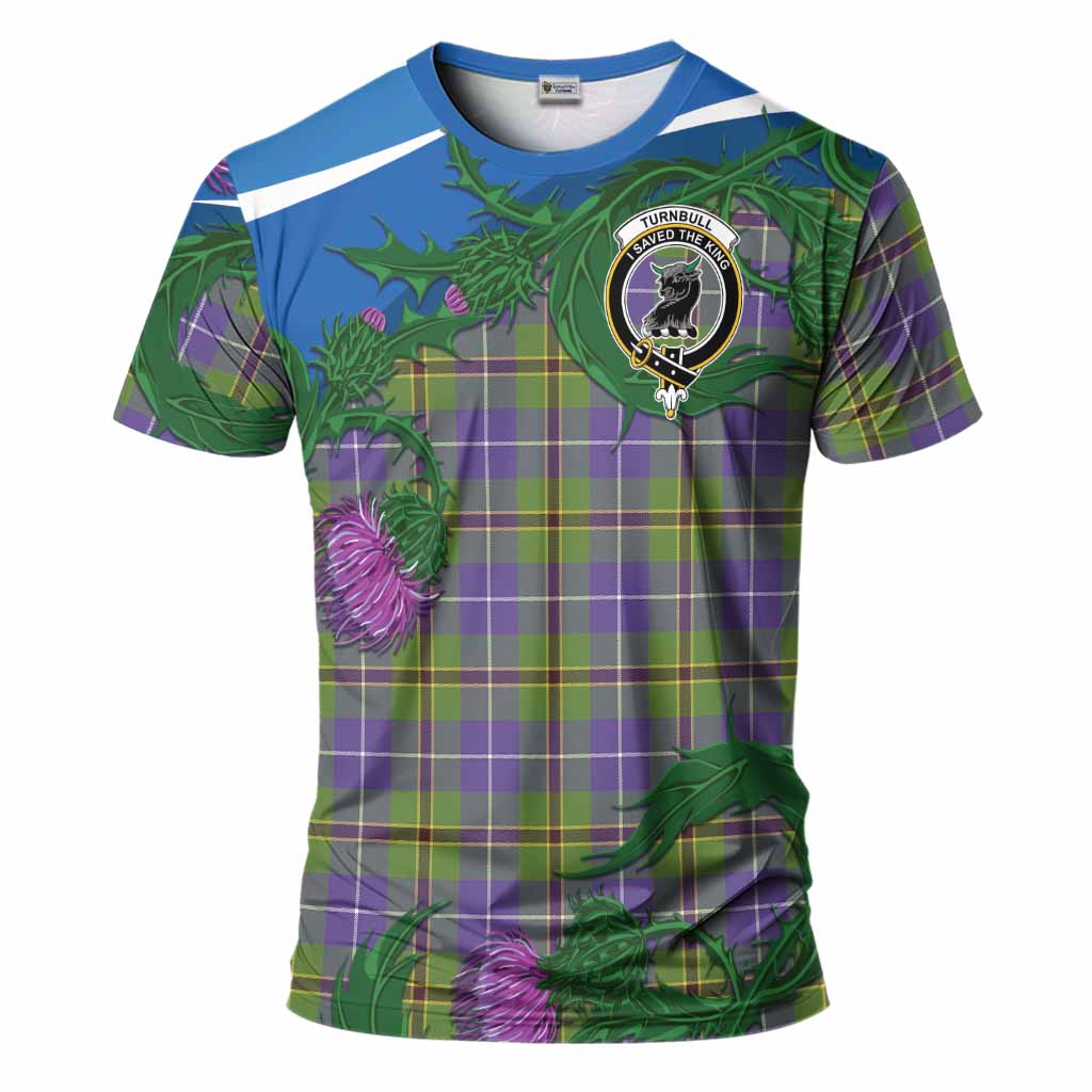 Turnbull Tartan Family Crest T-Shirt Thistle in Minimalism