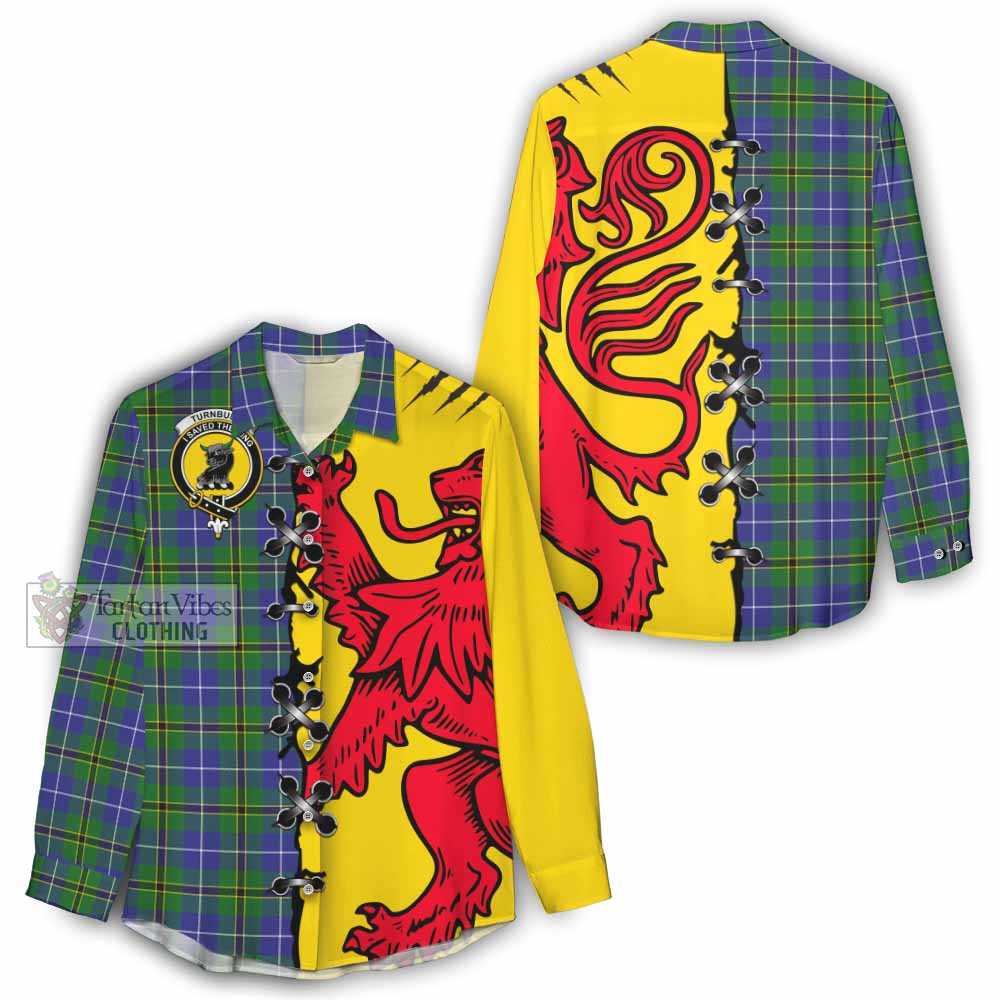 Turnbull Tartan Family Crest Women Casual Shirt Lion Rampant Honor - Tartan Vibes Clothing