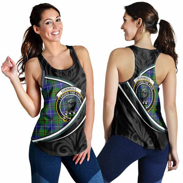 Turnbull Tartan Family Crest Women Racerback Tanks Celtic Scottish Thistle Floral - Tartan Vibes Clothing
