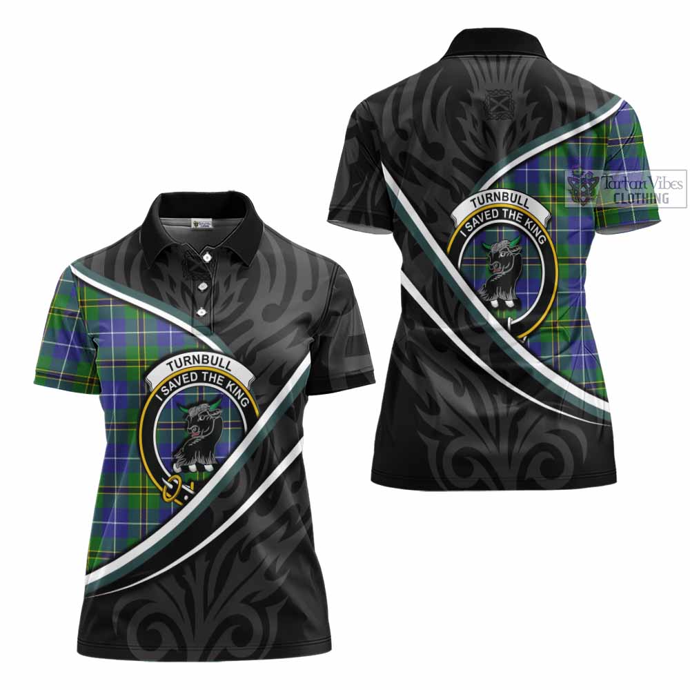 Turnbull Tartan Family Crest Women's Polo Shirt Celtic Scottish Thistle Floral - Tartan Vibes Clothing