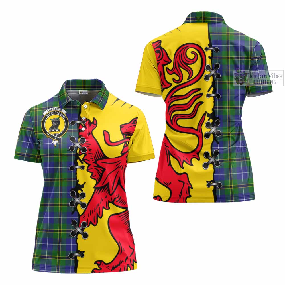 Turnbull Tartan Family Crest Women's Polo Shirt Lion Rampant Honor - Tartan Vibes Clothing