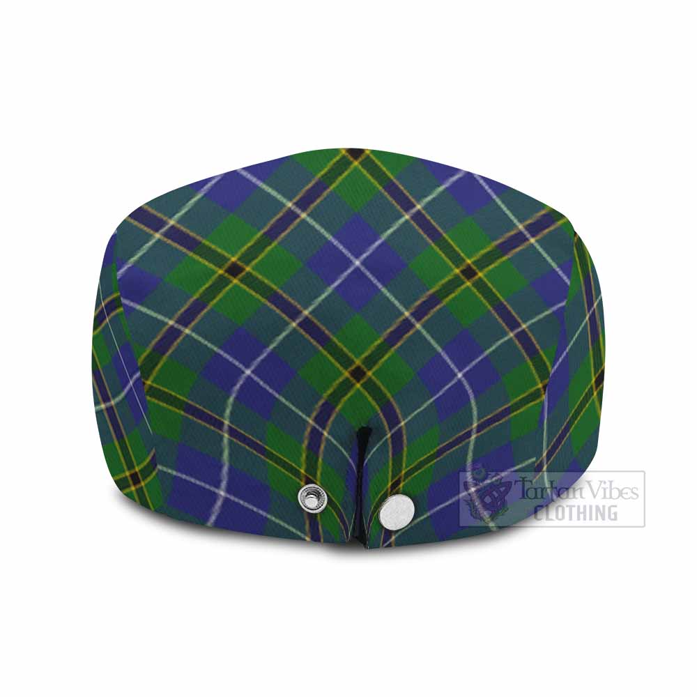 Turnbull Tartan Flat Cap, Jeff Cap Cross Style with Family Crest - Tartan Vibes Clothing