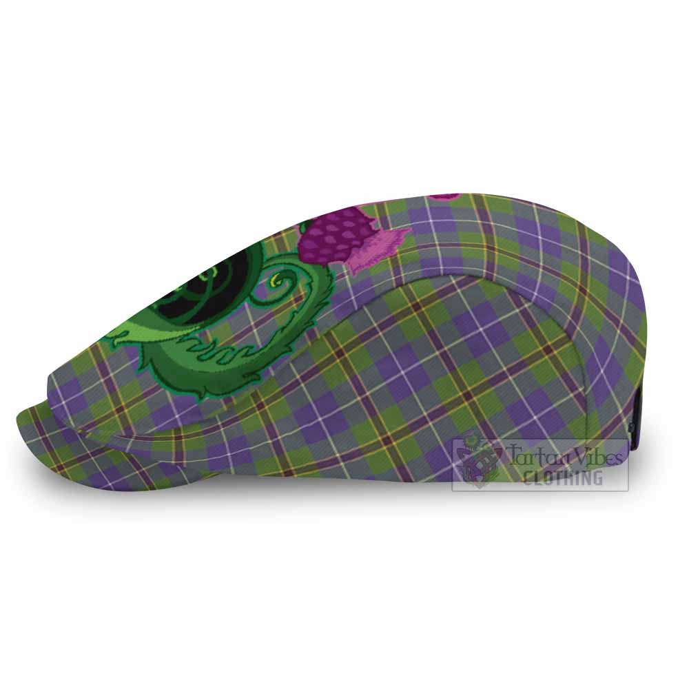 Turnbull Tartan Flat Cap, Jeff Cap Traditional Scottish Thistle