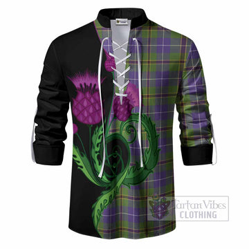 Turnbull Tartan Ghillie Shirt Traditional Scottish Thistle