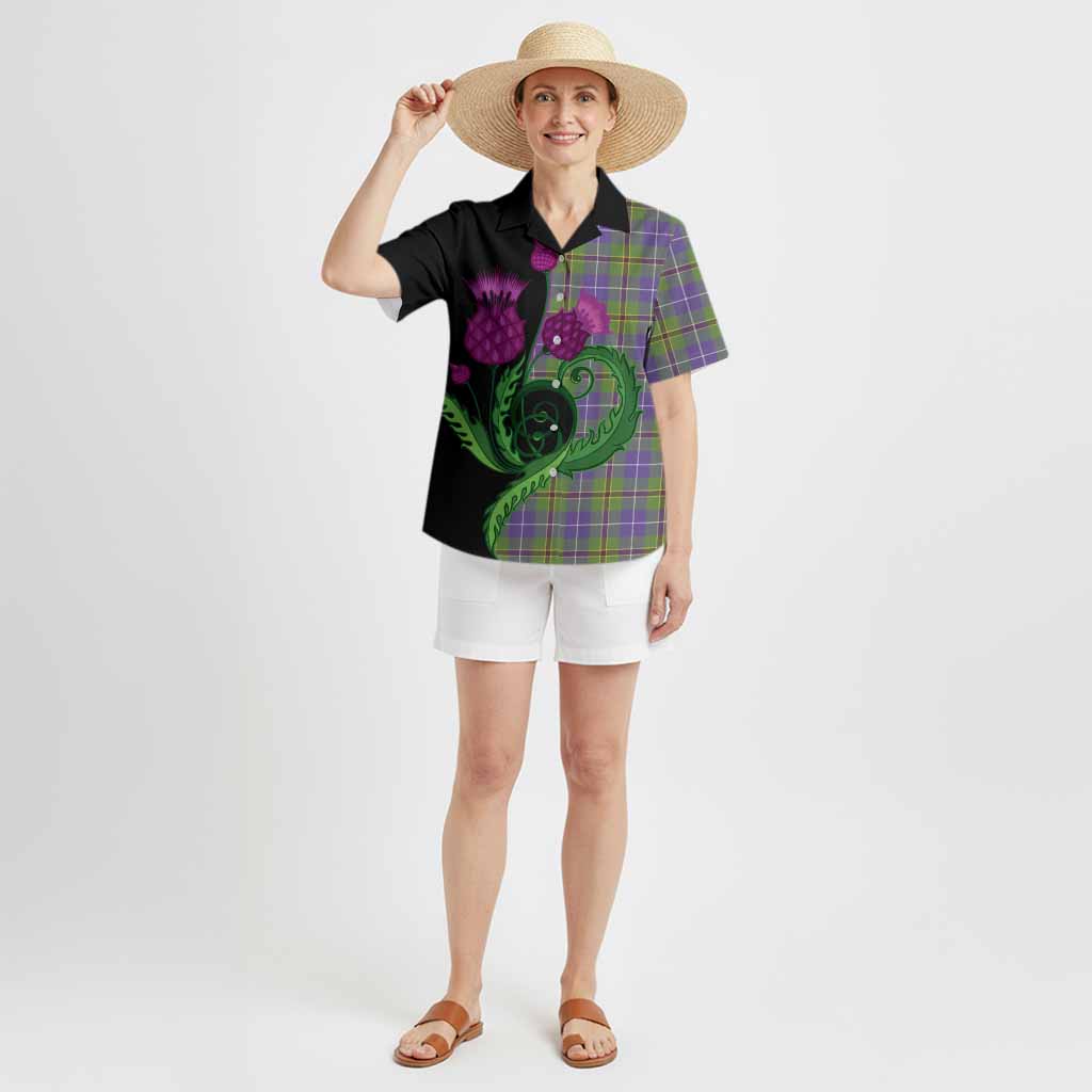 Turnbull Tartan Hawaiian Shirt Traditional Scottish Thistle