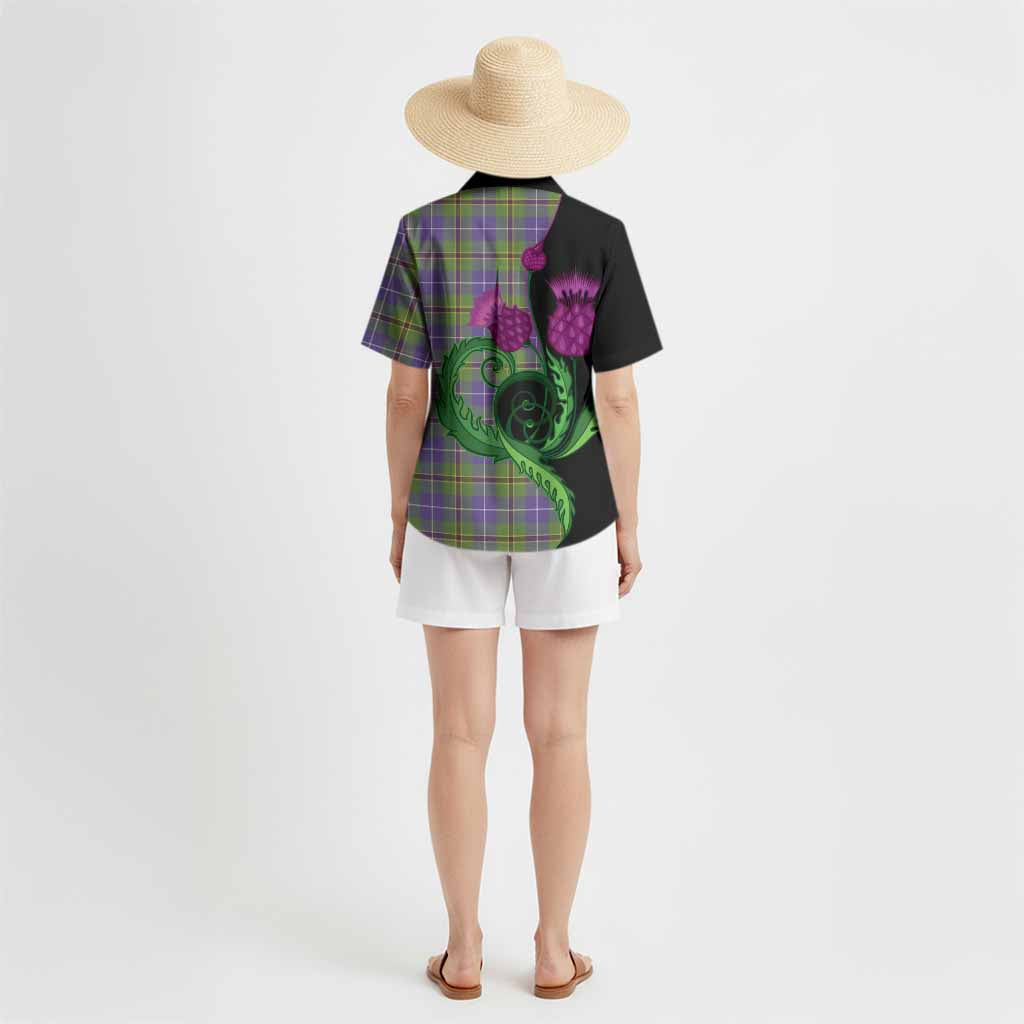 Turnbull Tartan Hawaiian Shirt Traditional Scottish Thistle