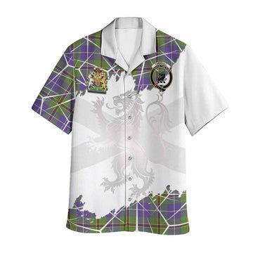 Turnbull Tartan Hawaiian Shirt with Family Crest and Lion Rampant Grunge Style