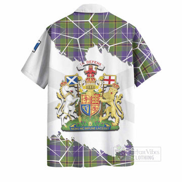 Turnbull Tartan Hawaiian Shirt with Family Crest and Lion Rampant Grunge Style