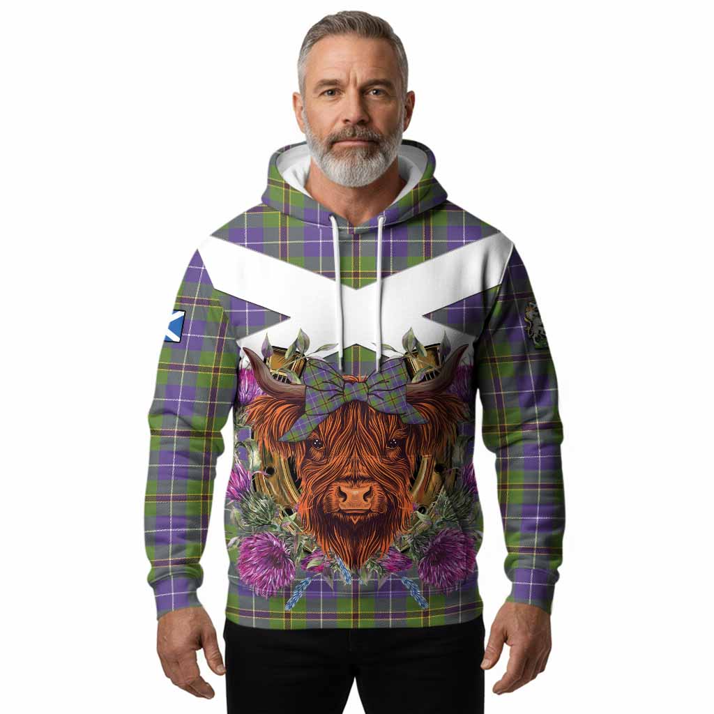 Turnbull Tartan Hoodie Scottish Thistle Heilan Coo