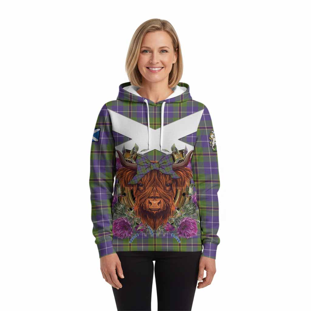 Turnbull Tartan Hoodie Scottish Thistle Heilan Coo