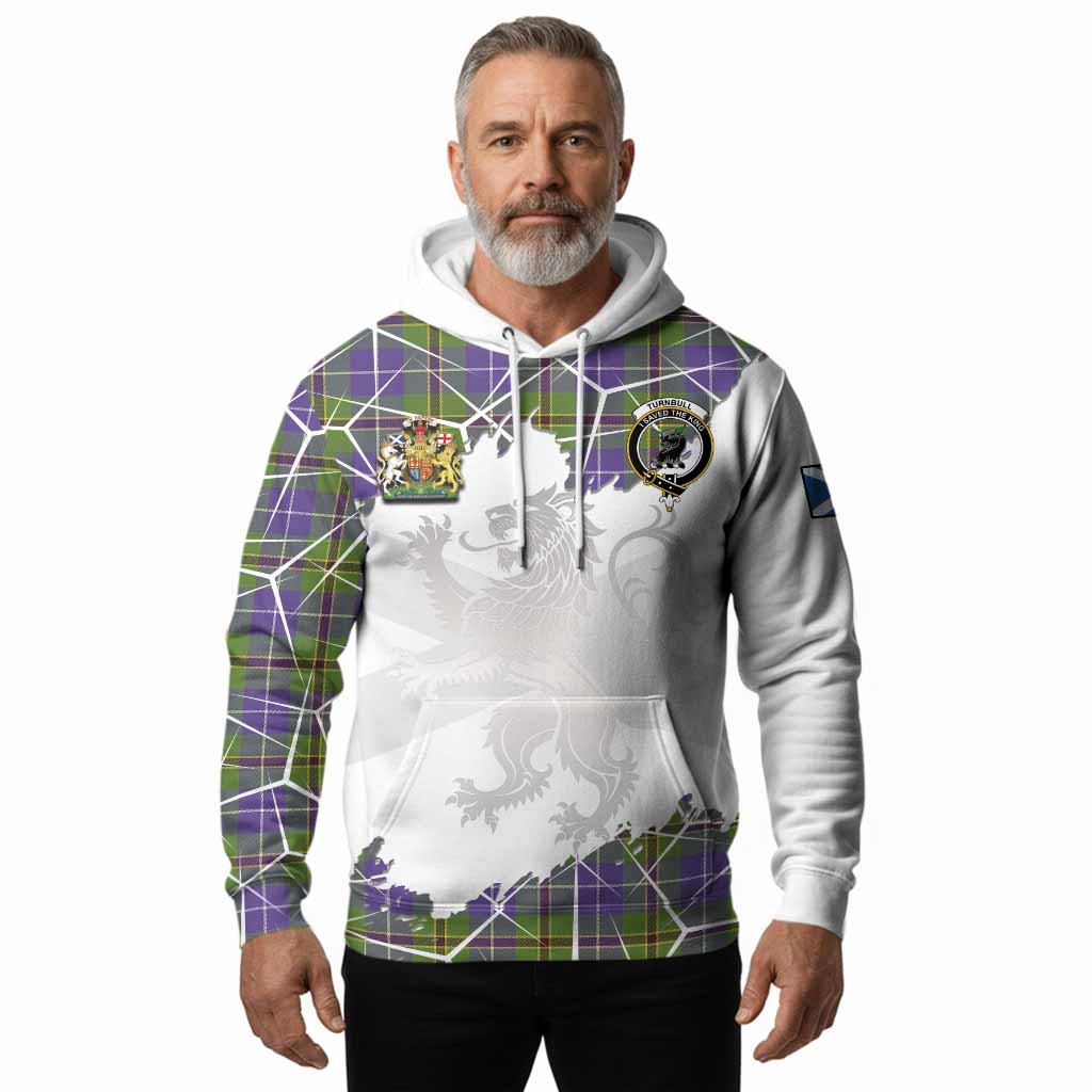 Turnbull Tartan Hoodie with Family Crest and Lion Rampant Grunge Style