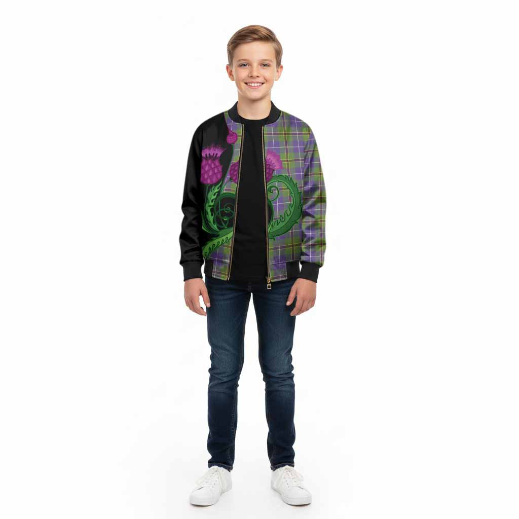 Turnbull Tartan Kid Bomber Jacket Traditional Scottish Thistle