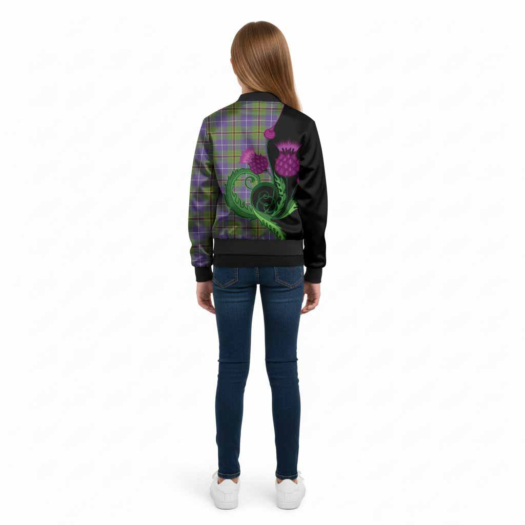 Turnbull Tartan Kid Bomber Jacket Traditional Scottish Thistle