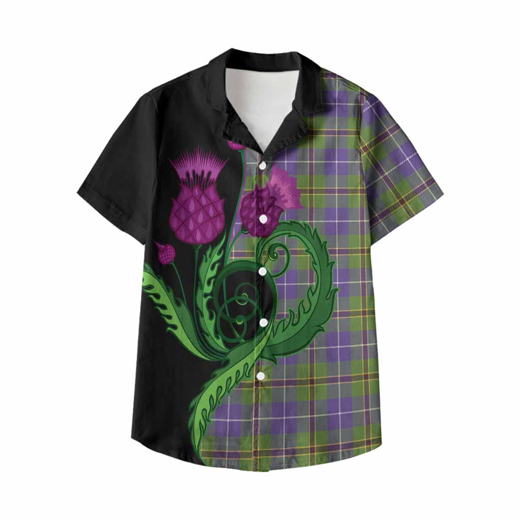 Turnbull Tartan Kid Hawaiian Shirt Traditional Scottish Thistle