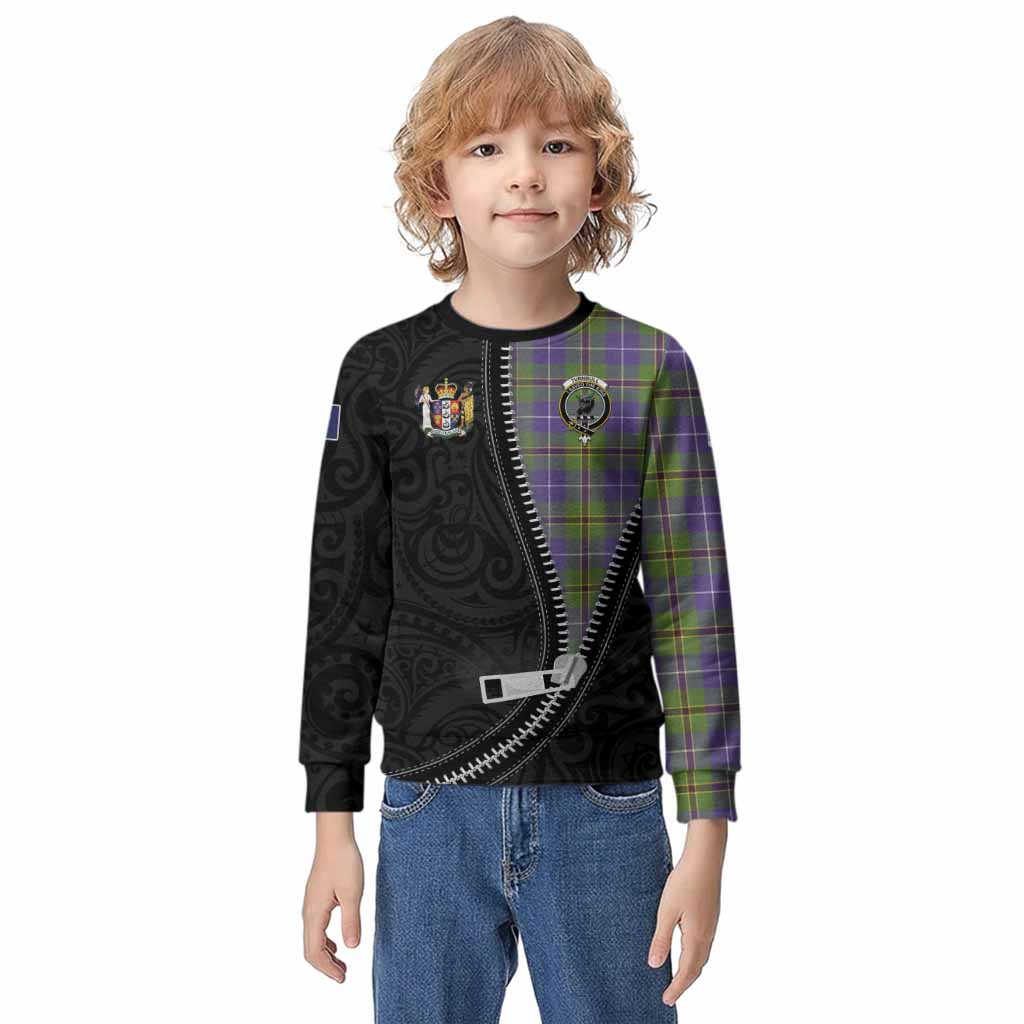 Turnbull Tartan Kid Knitted Sweatshirt New Zealand Pattern Unique Zipper Stylized