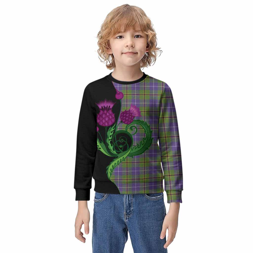 Turnbull Tartan Kid Knitted Sweatshirt Traditional Scottish Thistle