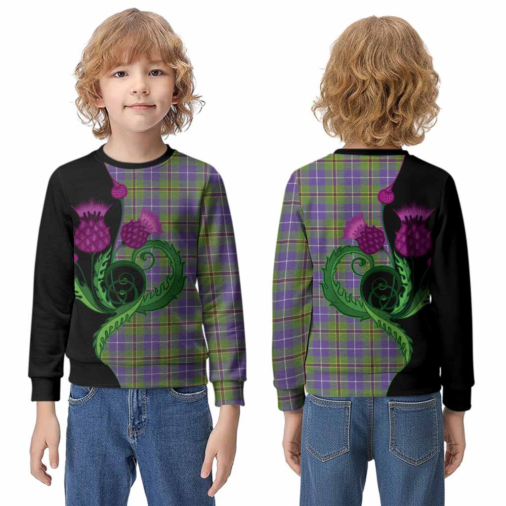 Turnbull Tartan Kid Knitted Sweatshirt Traditional Scottish Thistle